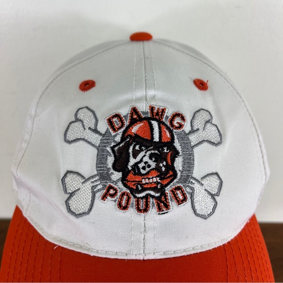 VTG Cleveland Browns Logo Athletic Dawg Pound NFL Snapback Hat Cap Red Onion - Picture 4 of 16
